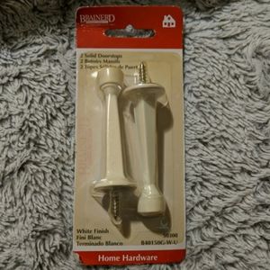 3/$30.00 BRAINERD SOLID DOOR STOPS WHITE FINISH 2 STOPS